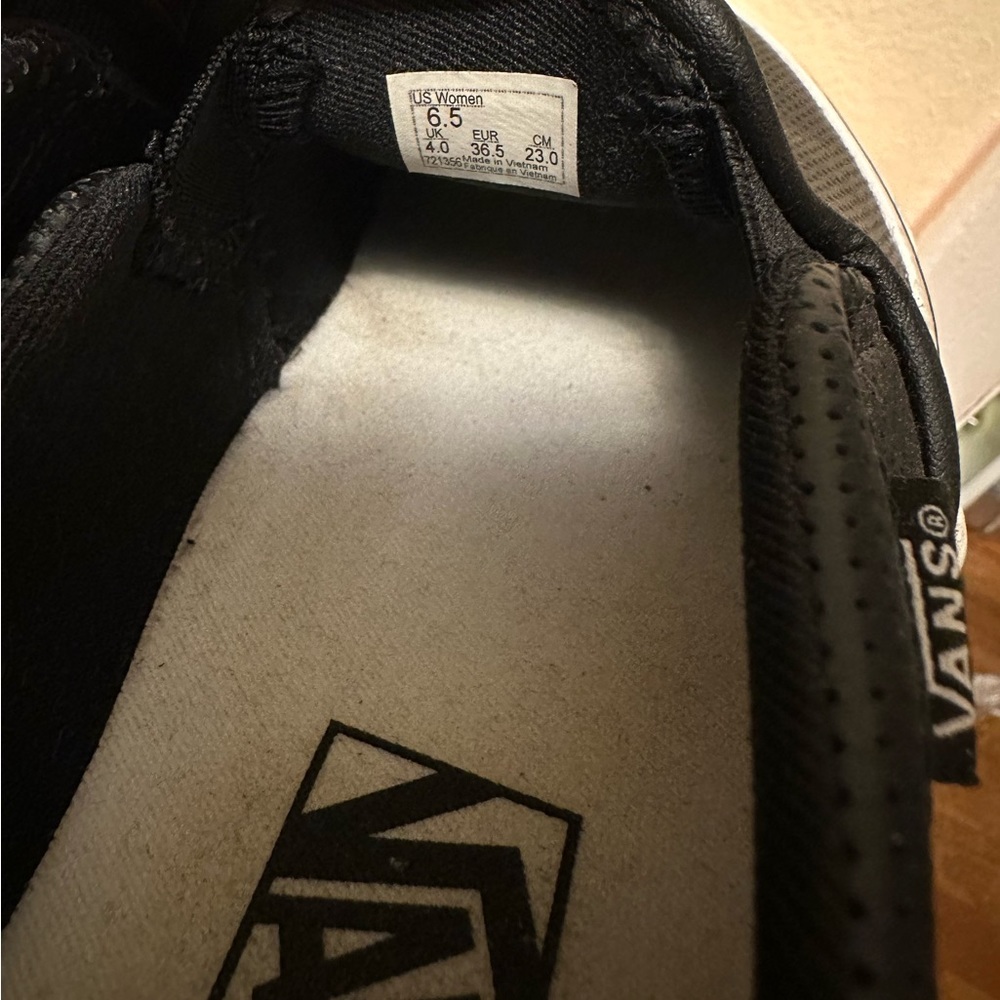 Vans black Slip-On Perf Leather Shoe - Picture 10 of 10